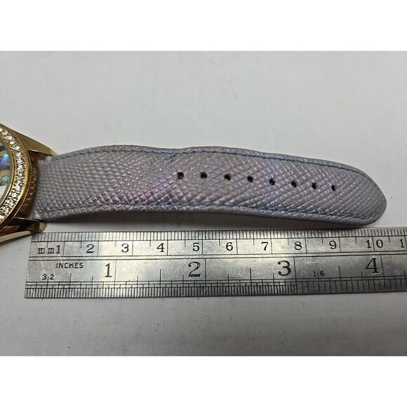 Betsey Johnson Abalone Dial Crystals Iridescent Purple Womens Watch New Battery main image 10